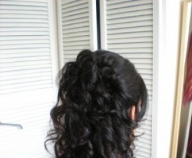 Bridesmaid Curls Half Up