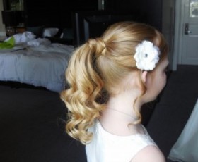 Flower Girl Curled Ponytail